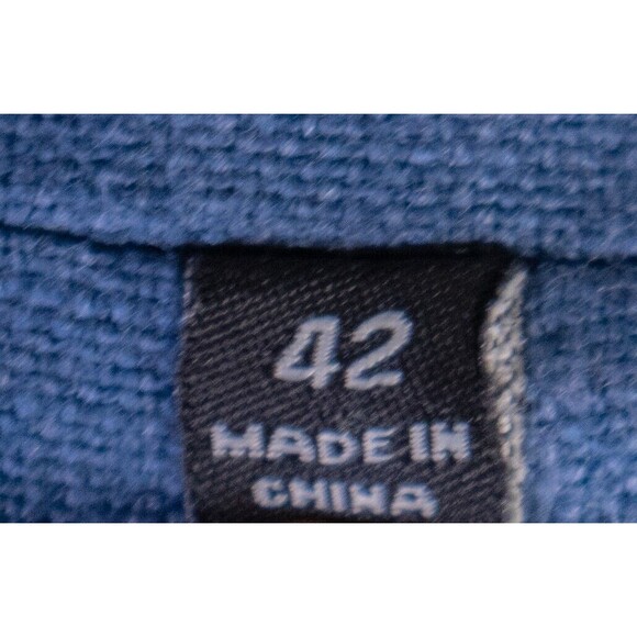 J. Peterman Men’s 3-Button Sport Coat Blazer Jacket Sz 42 Linen Blend Solid Blue - Picture 11 of 14